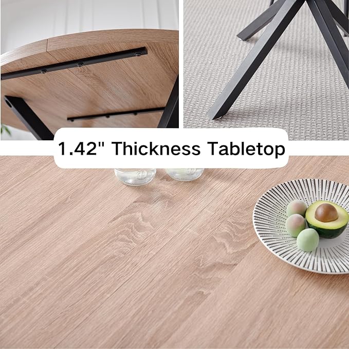 39" Round Dining Table Set for 4, Mid Century Kitchen Table with 4 Stackable Dining Chairs for Apartment Living Room Space Saving