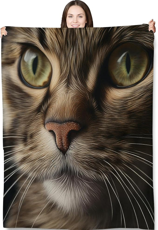 Cat Blanket Gifts for Cat Lovers Women Girls Cute Cat Throw Blankets for Bed Room Couch Soft Lightweight Warm Cozy Throws Decor 50x60in