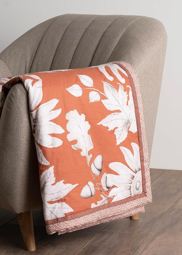 Maison d' Hermine Throw Blanket for Couch Lightweight Soft Warm Breathable Cotton Throw Blankets for Bed Girls Boys Women Men Gifts Sofa Travel Living Room Chair Bedding (60"x80", Pretty Autumn)