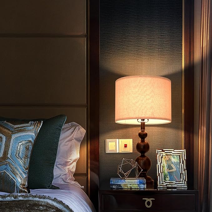 24.4" Farmhouse Bedside Black Table Lamps Set of 2 for Living Room Bedroom Nightstand, Black Iron Rustic Table Lamp for Kitchen, Vintage Table Lamp for End Table Side Table (Bulbs Not Included)