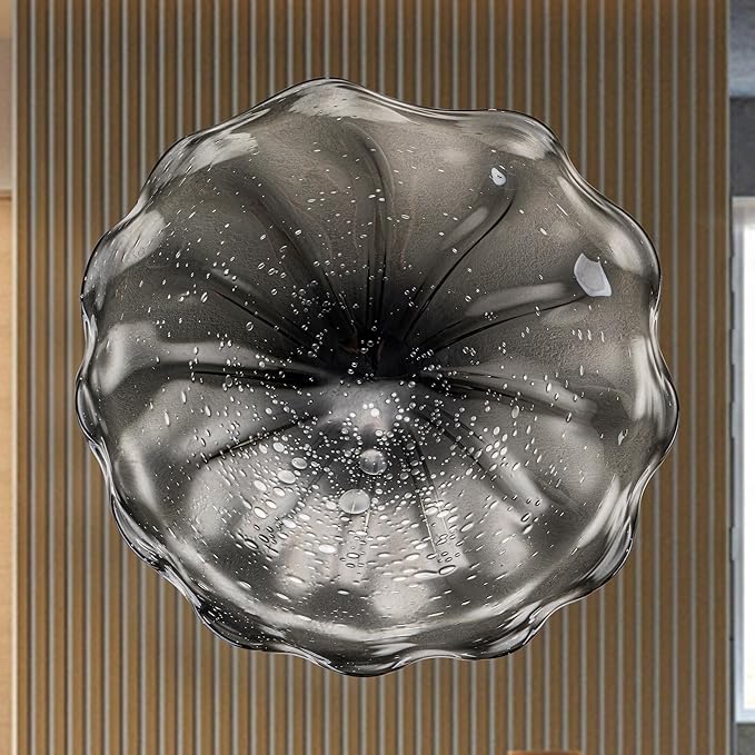 Hand Blown Glass Wall Plates Decor, Modern Unique Glass Wall Art, Murano Blown Glass Wall Art with Transparent and Easy to Clean for Staircase, Living Room, Kitchen, Hallway