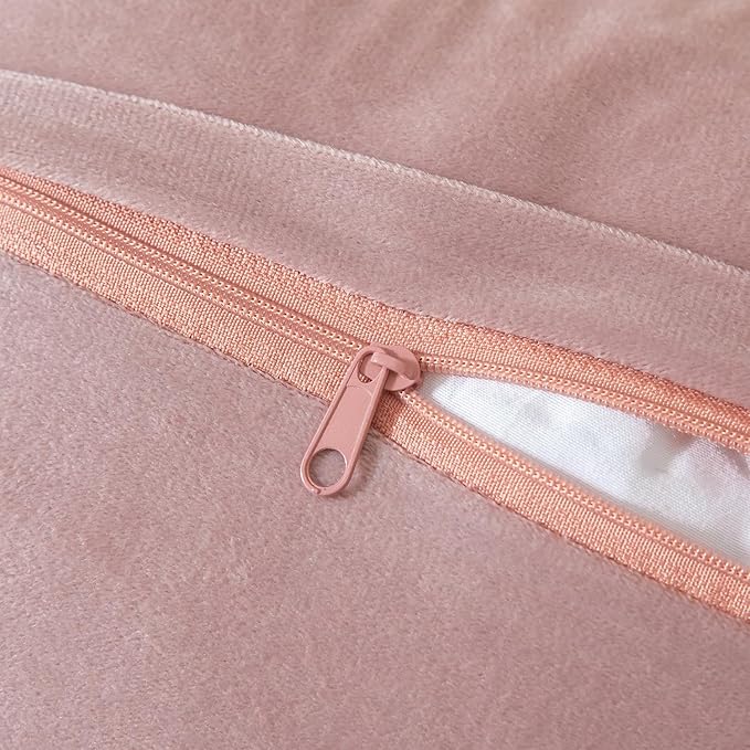 Yaertun Pack of 2 Chenille Textured Decorative Throw Pillow Covers Accent Solid Cushion Cover Soft Cozy Pillow Case with Velvet Back for Couch Sofa Bed Living Room 20x20 Inch Dusty Pink