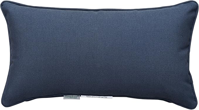 Indoor/Outdoor Decorative Lumbar Throw Pillows Water Resistant, 18"x10" Set of 2 for Patio Furniture Bolster Rectangle Pillows - Dark Blue