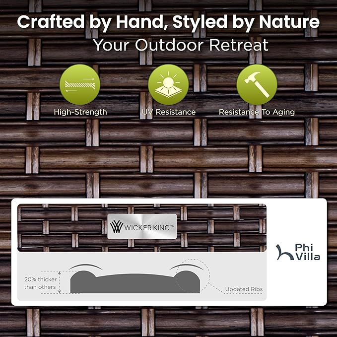 PHI VILLA 9-Piece Outdoor Dining Sets, 60x60 All-Weather Patio Table and Chairs Set for 8, Heavy Duty Patio Table Set Square for Deck, 8 Extra Large Outdoor Swivel Chairs with Thick Cushions