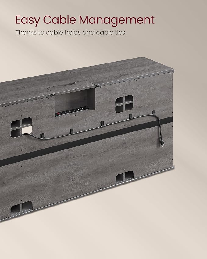 VASAGLE TV Stand for 75 Inch TVs, Farmhouse Entertainment Center With Sliding Barn Doors, Console Table for Living Room, Misty Gray ULTV323G68