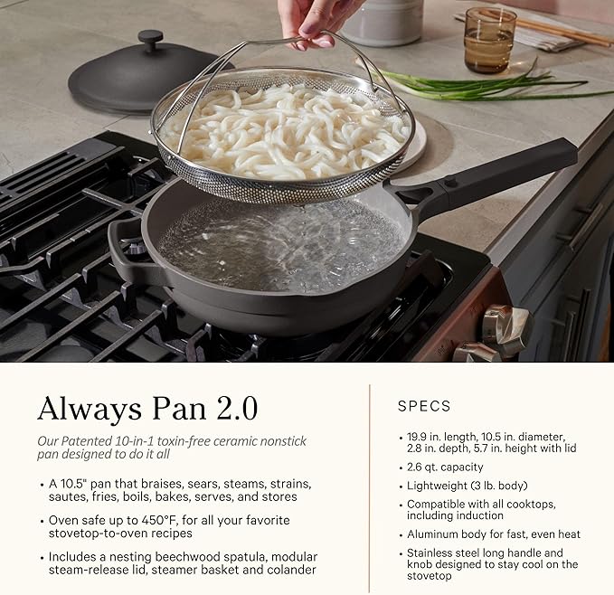 Our Place Cookware Duo - 7-Piece Set Including the Always Pan, Perfect Pot and Spatulas | Multifunctional, Toxin-Free Nonstick | Heat Safe up to 450°F | Oven, Stove, Induction Compatible | Char