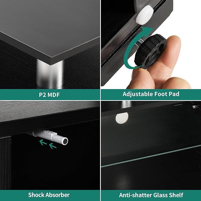 YITAHOME TV Stand with Mount for 75/70/65 inch TV, Entertainment Center with Storage, Modern LED TV Stand w/Power Outlets for Living Room, TV Console Media Cabinet, Black