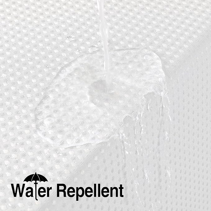 Colorful Star Small Stall Waffle Weave Shower Curtains, 256GSM Heavy Duty Shower Curtain with Snap in Fabric Liner, Hotel Style No Hook Waterproof Bathroom Curtain Set, 36 x 75 Inch, White