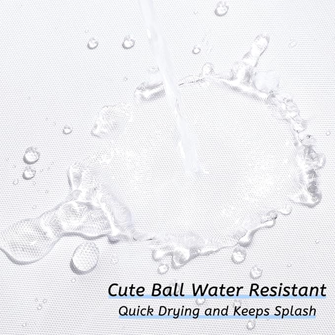 Furlinic No Hook Extra Long Shower Curtain 84 Length,Polyester Fabric Bathroom Curtains with 10 Plastic Split Grommets,Modern Hotel Style Waterproof White Shower Curtains,72x84.