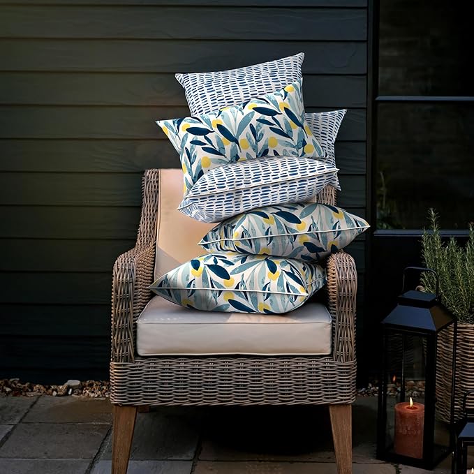 LVTXIII Set of 2 Patio Throw Pillows Waterproof 20"x20" Fade Resistant Outdoor Throw Pillows with Inserts, Fluffy Decorative Garden Toss Pillow Cushions for Home Patio Coach Sofa Use, Leaves Multi