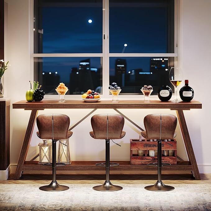 Tribesigns 70.9 Inches Extra Long Sofa Table Behind Couch, Industrial Entryway Console Table with Storage for Hallway, Entry, Living Room, Dark Walnut Brown