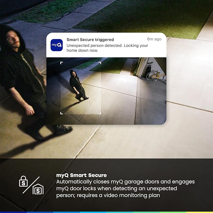 CHAMBERLAIN myQ Outdoor Battery Camera | 2K Camera, Color Night Vision, Spotlight, Motion Alerts, Live View with Two-Way Talk, Wireless, Weather-Resistant, Outdoor, White, 2 Pack