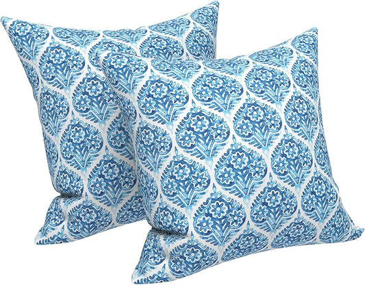 LVTXIII Outdoor Throw Pillow Covers 20 x 20 Inch, Covers ONLY Modern Cute Pattern Decorative Square Toss Pillow Case Pack of 2 for Home Patio Garden Sofa Bed Furniture, Celadon Geometric