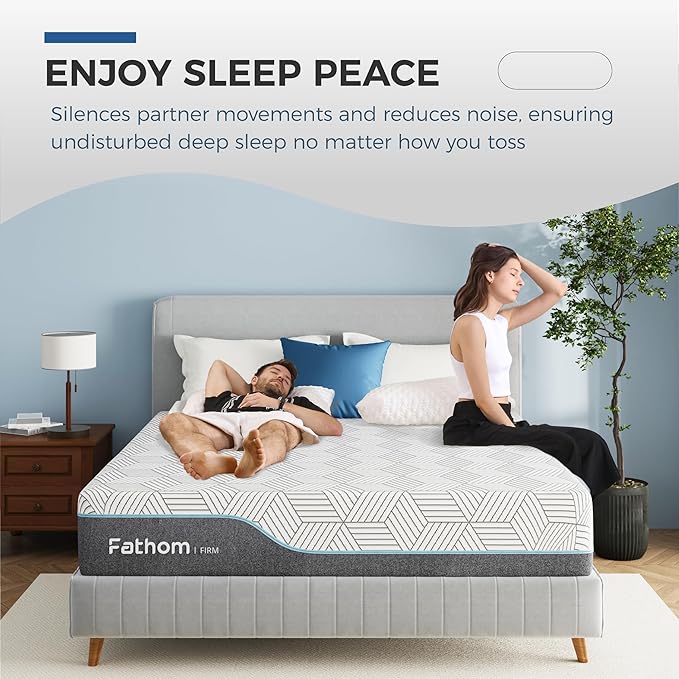 FATHOM Firm King Mattress 10 Inch Memory Foam Mattress King Size Bed in a Box for Back Pain Relief and Cool Sleep with Gel Foam and Removeable Fiberglass Free Cover, CertiPUR-US Certified