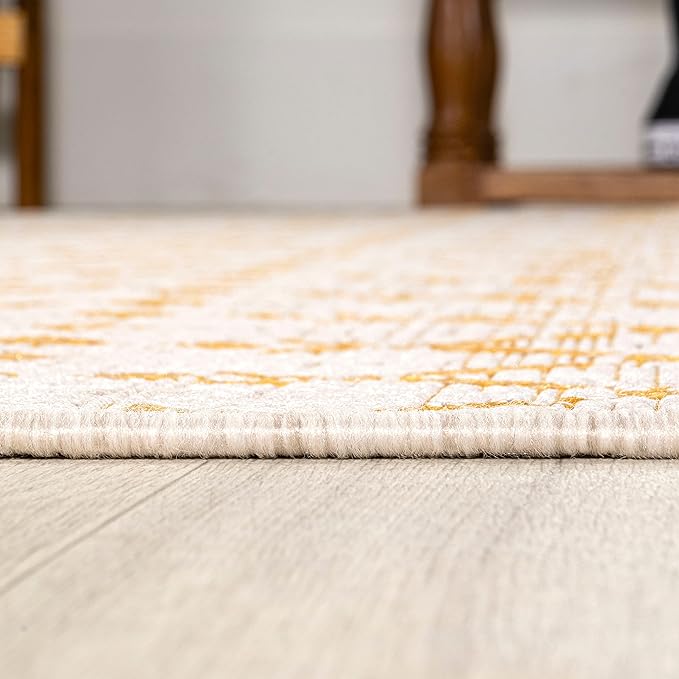 JONATHAN Y Moroccan Geometric Indoor Outdoor Area Rug 9X12 Cream/Yellow, Ourika Textured Weave for Backyard, Patio, Porch, Easy-Cleaning, High Traffic, Pet-Friendly, Non-Shedding (SMB108J-9)