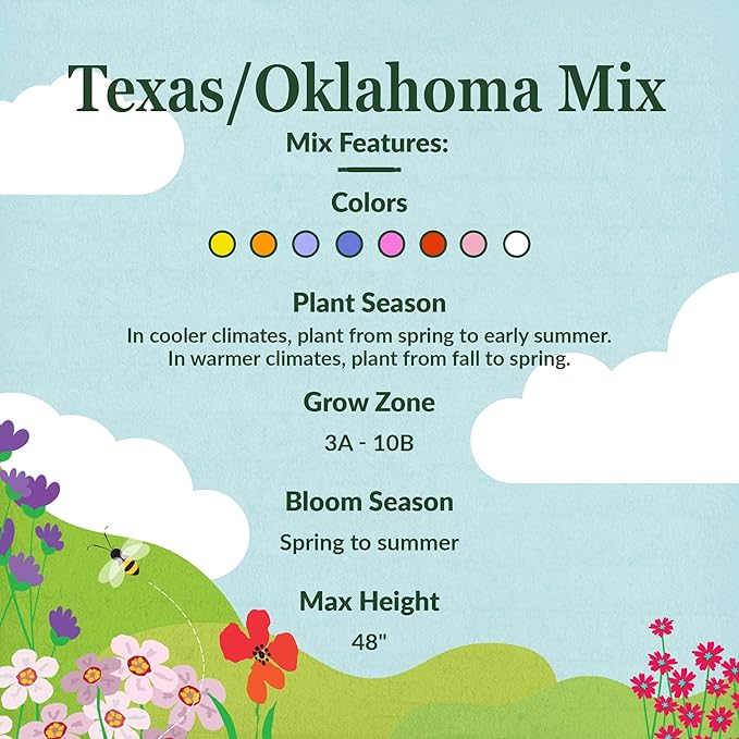 Ferry-Morse Texas Oklahoma Mix Bulk Wildflower Seeds, 1lb
