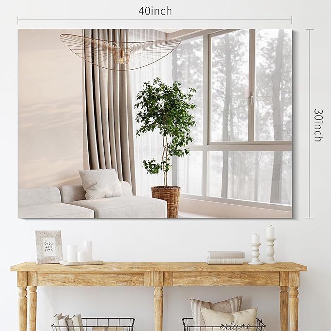 Frameless Mirror, 30x40 Inch Rectangle Bathroom Mirrors for Wall, Upgraded Shatterproof Large Vanity Mirror Over Sink with Polished Edge for Bathroom, Bedroom, Living Room and Entryway