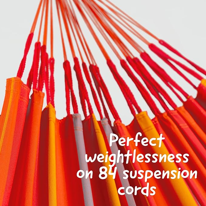 LA SIESTA® - Large Double Brisa Classic Hammock & Elipso Stand - Larch Wood Hammock Stand - Weather & Tear Resistant - Backyard Outdoor Hammock with Stand - 2-Person, Max 355 Lbs, Toucan