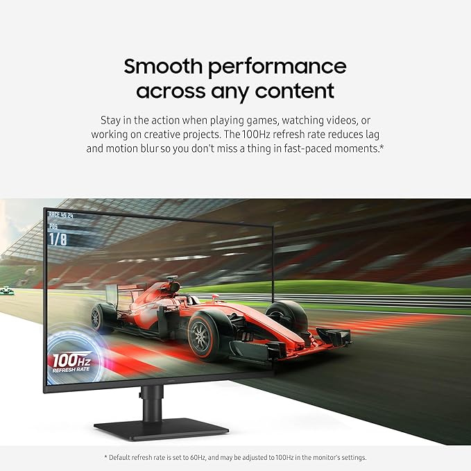 Samsung 24” (S40GD) Borderless Business Monitor with IPS Panel, 100Hz Refresh Rate, Eye Saver Mode, Ergonomic Design, Game Picture Mode, LS24D402GANXGO, 3 Yr Warranty