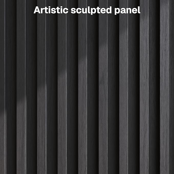 BELLEZE 65 Inch Fluted TV Stand, Mid Century Modern Entertainment Center with Storage Cabinets & Open Shelves, Media Console TV Cabinet with Adjustable Shelves for Living Room, Camel