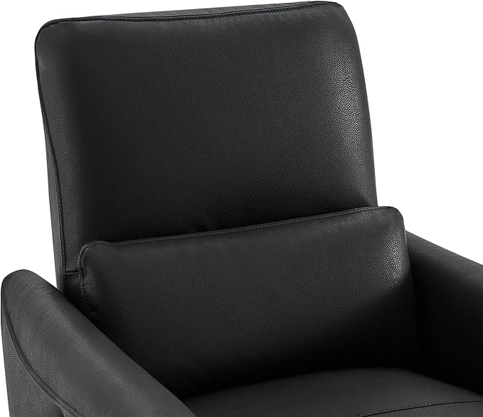 CHITA Power Recliner Chair Swivel Glider, FSC Certified Upholstered Faux Leather Living Room Nursery Reclining Sofa Chair with Lumbar Support, Black