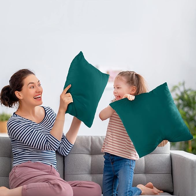 Utopia Bedding Throw Pillows Insert (Pack of 2, Dark Teal) - 18 x 18 Inches Bed and Couch Pillows - Indoor Decorative Pillow