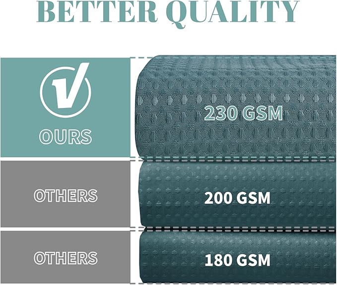 SeawedGreen No Hook Waffle Weave Shower Curtain with snap-in Liner Replacement, 230GSM Waterproof Fabric Hotel Shower Curtain Set for Bathroom, Through Mesh Top Window,54Wx80H