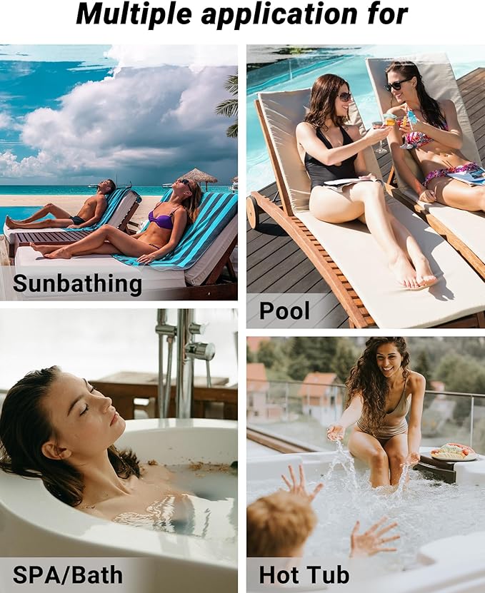 Headrest Pillow for Chaise Lounge Outdoor Pool Cushion Weighted Head Pillows Sunbathing Swimming Furniture