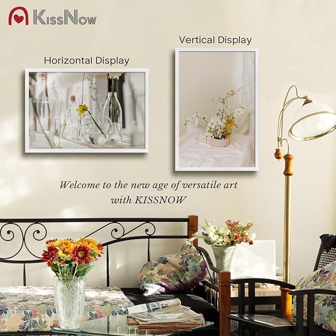 24x36 Poster Frame 4 Pack, Textured White Solid Wood Picture Frame, Wall Hanging