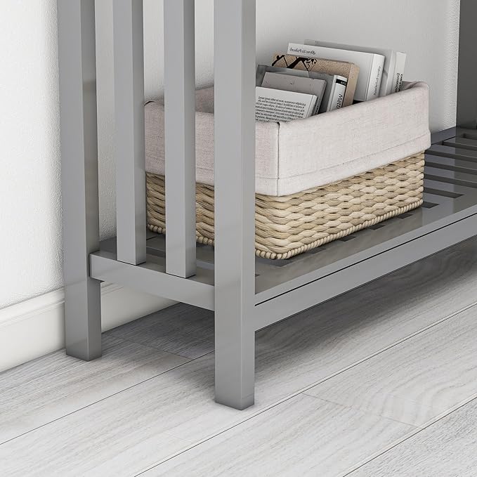 Entryway Table Console Table with Drawer and Storage Shelf, Narrow Sofa Table Entrance Enter Way Hallway Foyer Behind Couch Table (Gray with Drawer)