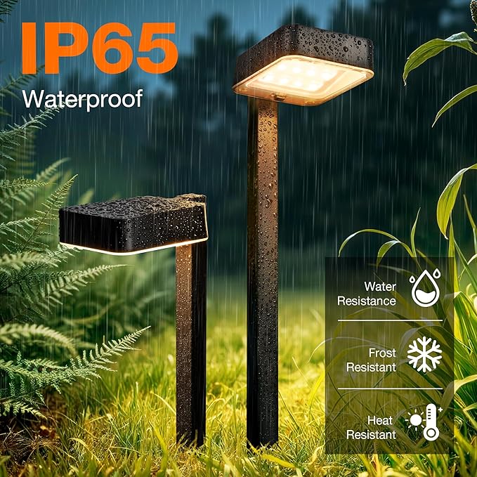 Solar Pathway Lights Outdoor,8 Pack Bright Modern Solar Lights Waterproof with 2 Modes(Cold/Warm White) for Walkway,Yard,Driveway,Garden,Patio
