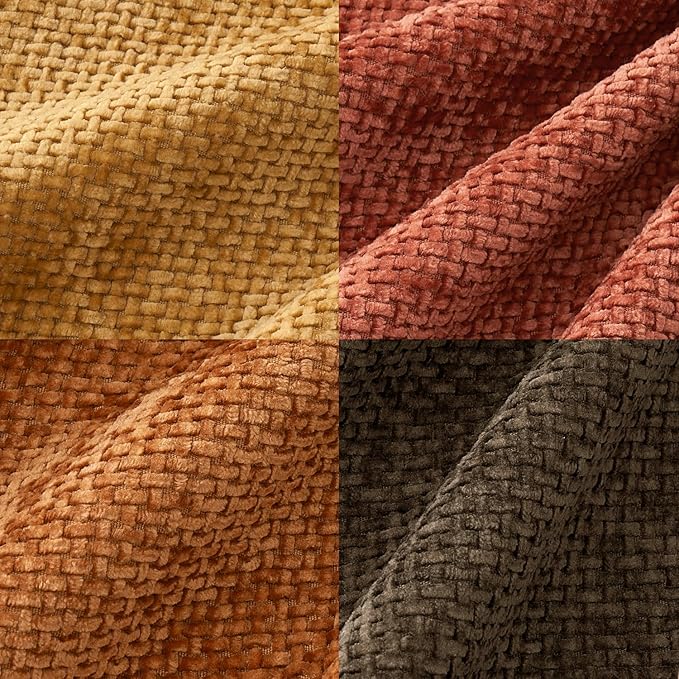 MIULEE Pack of 4 Fall Orange/Yellow Couch Throw Pillow Covers 20x20 Inch Halloween Soft Decorative Chenille Pillows Farmhouse Accent Cushions for Boho Home Decor Spring Sofa Bedroom Living Room