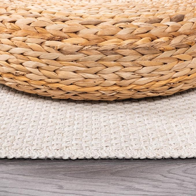 CAMILSON Easy Jute Rug 6x9, Indoor Outdoor Off-White Farmhouse Area Rugs for Living Room Patio and Kitchen Rug, Solid Woven Design, Easy-Cleaning, Washable Outside Carpet Alfombras (6 x 9)