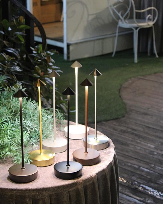 2Pack Cordless Table Desk Lamp with USB-A Output Port, 7000mAh Portable Led Table Light, Outdoor Waterproof Table Lamp for Dining Restaurant Patio Home, 3 Light Color Stepless Dimming