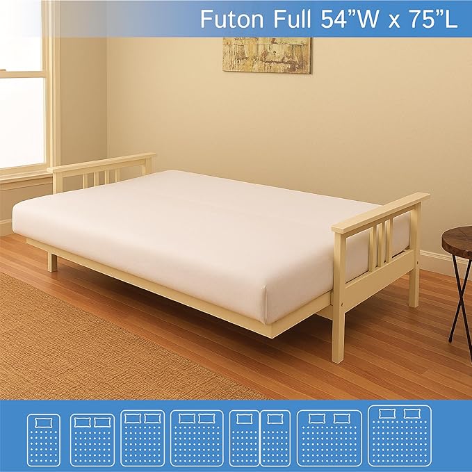 Futon Full (54"x 75") Waterproof Mattress Protector - Waterproof Zippered Encasement Premium Quality Bed Cover Protects Against Dust, Allergens White