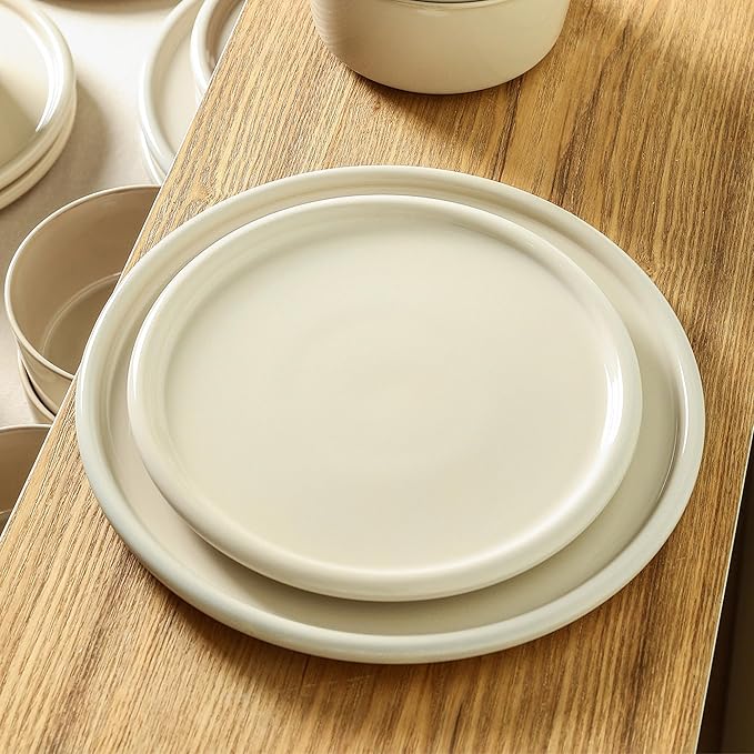 Stone Lain Eden 4-Piece Dinner Plate Set Stoneware, Beige