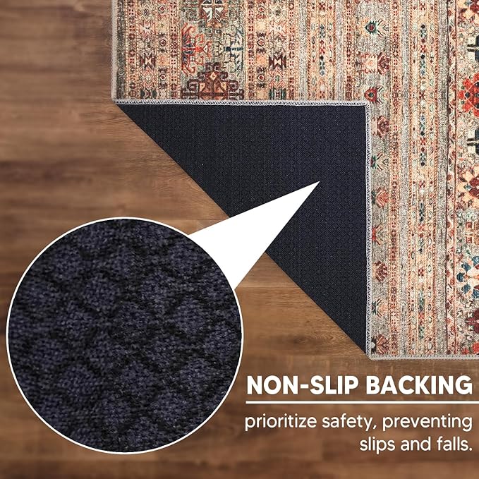 Keen Home Design 3x5 Rug - Machine Washable Entry Rug with Non-Slip Backing, Ideal for Enteryway, Kitchen, Bathroom, Laundry Room - Vintage, Easy Clean, Durable, Low Pile Rug - (3' x 5')
