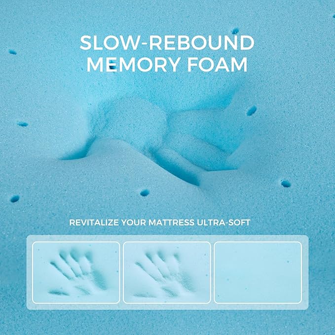 BedsPick King Mattress Topper, 3 Inch Cooling Gel Memory Foam Mattress Topper - Soft Bamboo Cover, Pressure Relief, CertiPUR-US Certified