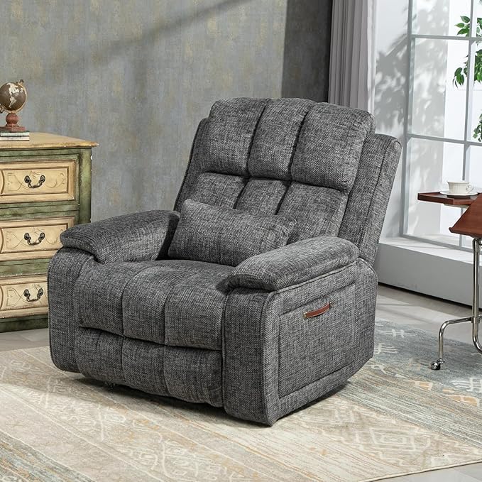 Power Lift Recliner Chairs for Elderly - Infinite Position Lay Flat Recliner with Heat & Massage Side Storage Cup Holder - USB Type C Charging - Dual Motor Lift Chair 400 lbs