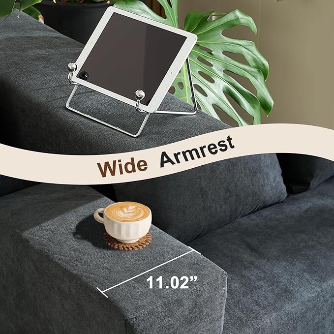 103" Cloud Sectional Sofa, Boneless L-Shape Couch with Chaise, Modern Minimalist Modular Couch for Living Room, Free Combination, Deep Seat, No Assembly Required, Dark Grey, R