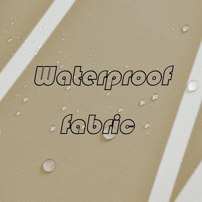 Punkray Ombre Khaki Beige Ivory Shower Curtain for Bathroom with Hooks, Stripe Bath Curtains Decorative Shower Curtains Water Repellent Washable, 72 x 72