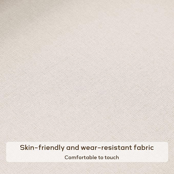 High Back Living Room Chairs, Fabric Accent Chair, Comfy Upholstered Armchair with Wooden Legs for Living Room, Bedroom, Apartment (1, Beige)