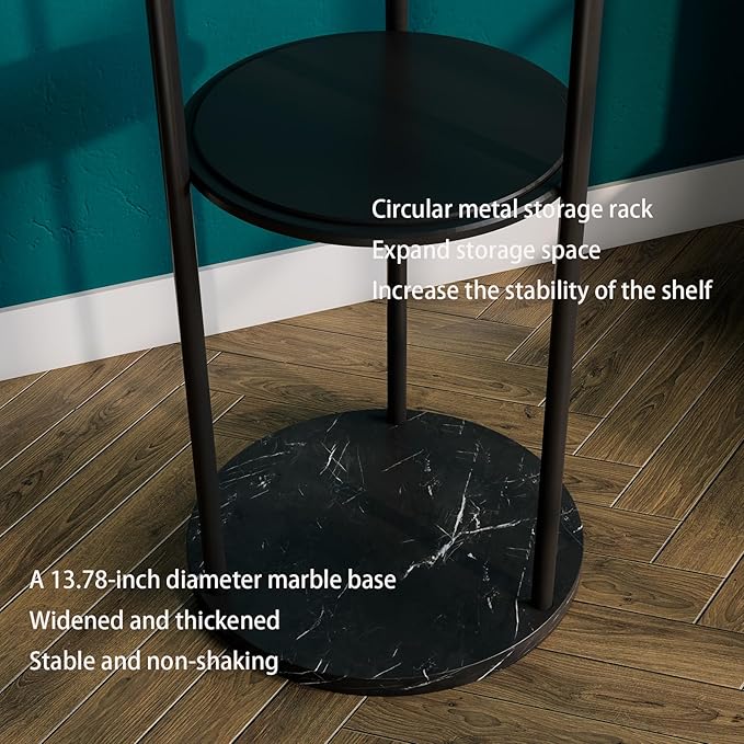metal Coat Rack whit Marble base,heavy duty coat hanger Stand, Freestanding Coat Racks with 3 Shelves and 9 Hooks,Coat Tree for Entryway, Bedroom, Coats, Bags,purse,Sturdy and Easy to Assemble
