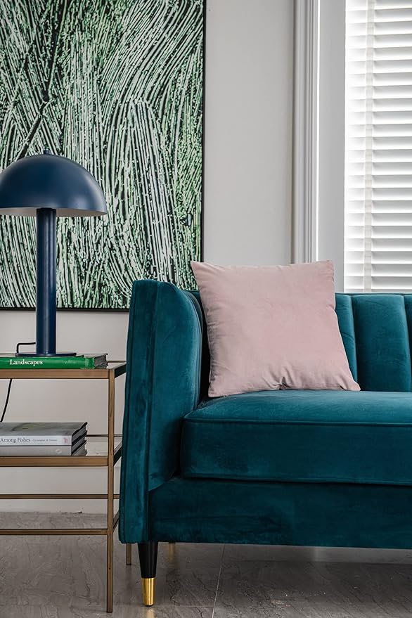 DEZENE 20x20 Throw Pillow Covers Pink: 2 Pack Cozy Soft Velvet Square Decorative Pillow Cases for Farmhouse Home Decor