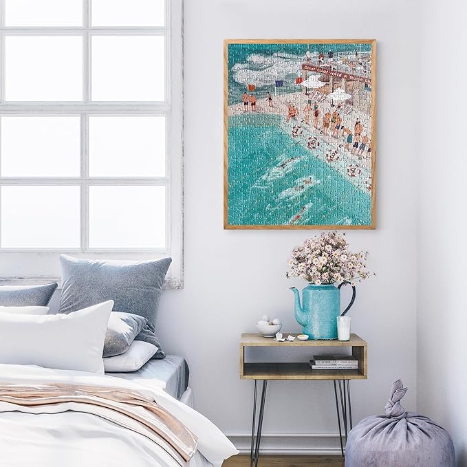 Axeman 20x30 Picture Frame with Mat for 16x24, Solid Oak Wood Poster Frame with Tempered Glass, Wooden 20''x30'' Minimalist Photo Frame with Wall Hooks Puzzle Frame, Set of 2, Natural