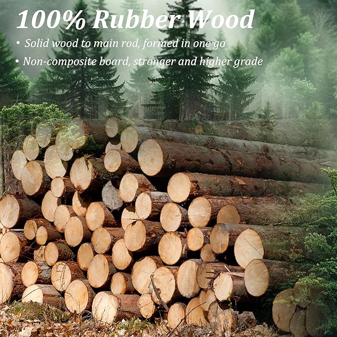 HOMEFORT Coat Rack Freestanding, Wooden Coat Rack with 11 Hookss, Rubber Wood Coat Hanger with Sturdy Round Base, Vintage Coat Hat Rack for Entryway, Hallway, Bedroom,Walnut