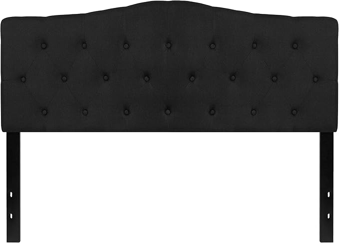 Flash Furniture Cambridge Tufted Upholstered Queen Size Headboard in Black Fabric