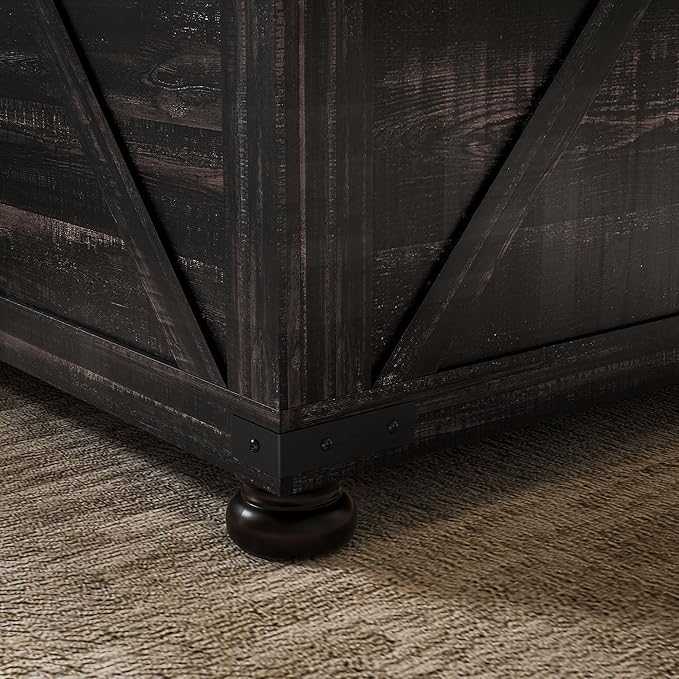 HOMCOM Farmhouse Coffee Table, 31.5" Square Coffee Table with Storage, Living Room Center Table with Hinged Flip Lift Top and Hidden Space, Distressed Brown
