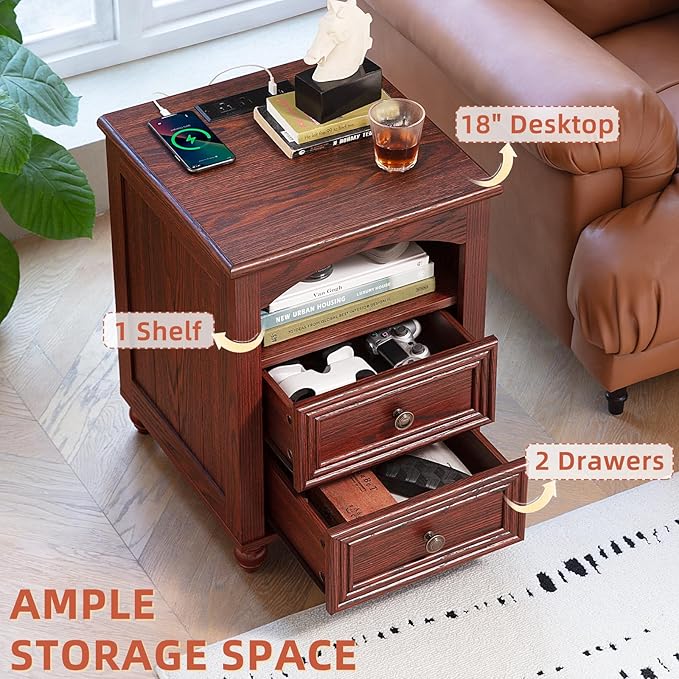 Farmhouse Dressers & Night Stand Set of 3, Wood 54" Wide Dresser & 43.5"Tall Chest of Drawers, 18" with Charging Station Nightstand, Bedroom Furniture 7 Drawer Dresser Set for Home Living Room Hallway