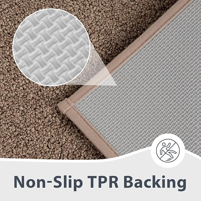 Bathroom Rugs 30" x 60", Non-Slip Extra Soft Absorbent Bath Rugs, Machine Washable Quick Dry Bath Mats for Bathroom Floor, Shower, Bathtub and Sink, Grayish Brown & Coffee